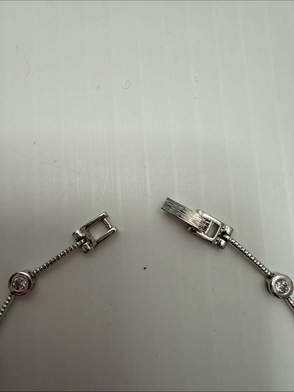 Silver-Tone Bezel Station Tennis Bracelet - Picture 3 of 4